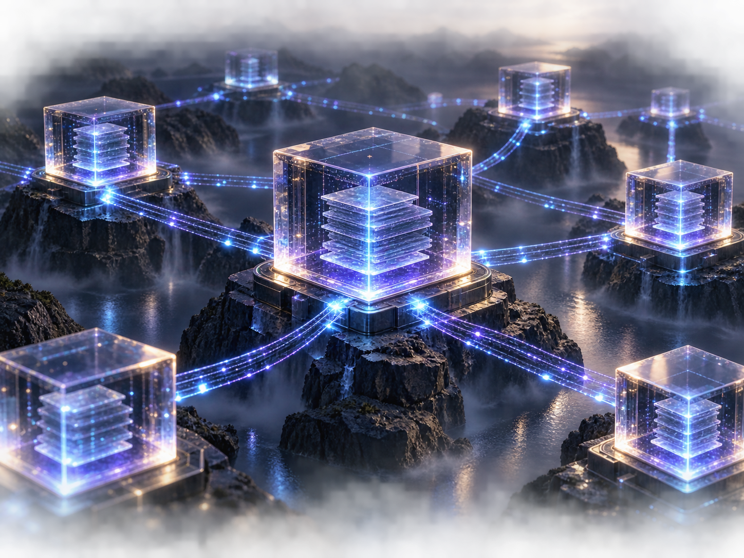 A distributed network of transparent ledger blocks