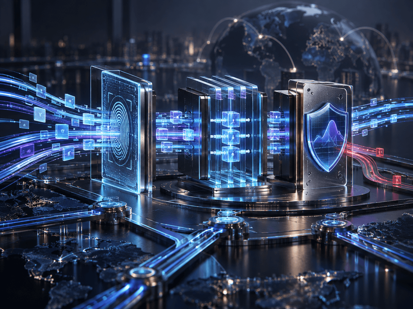 Financial transactions passing through ledger and risk-control gates