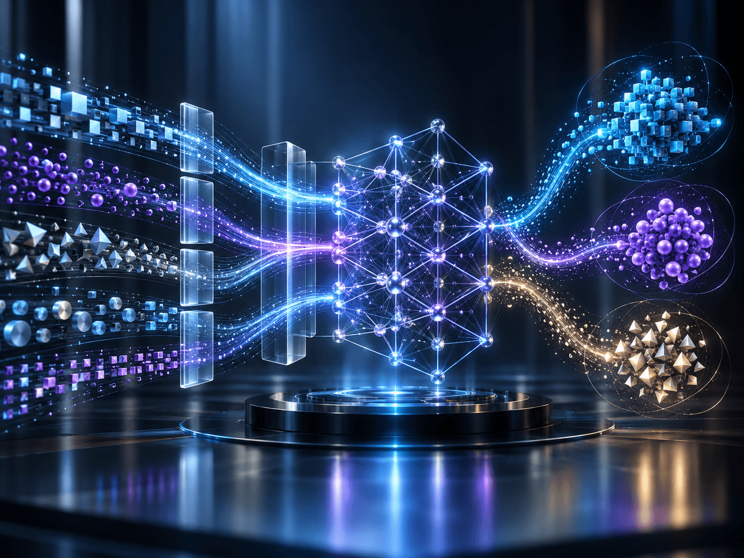 Structured data flowing through a geometric machine-learning model